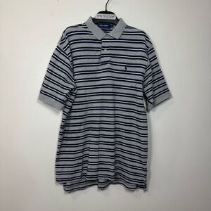 Polo Golf Ralph Lauren Men's Striped Polo Shirt - Gray and Navy Large